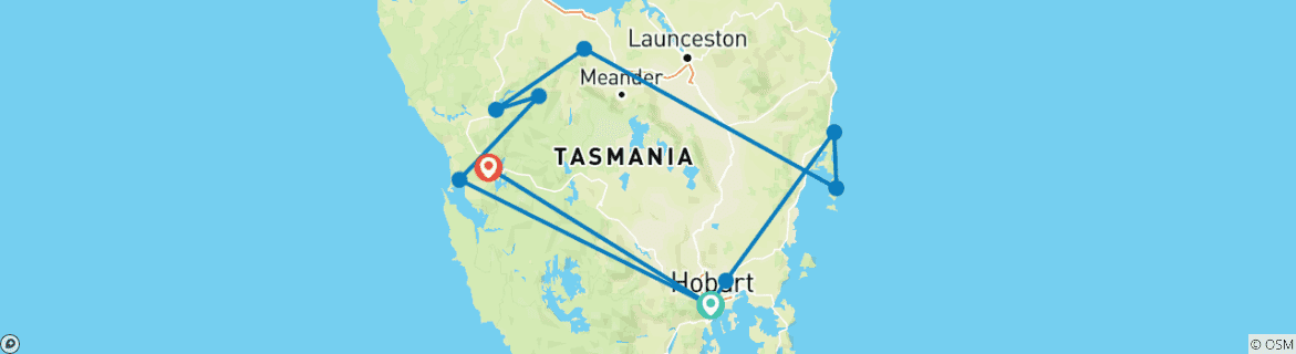 Image d'une carte montrant l'itinéraire du circuit