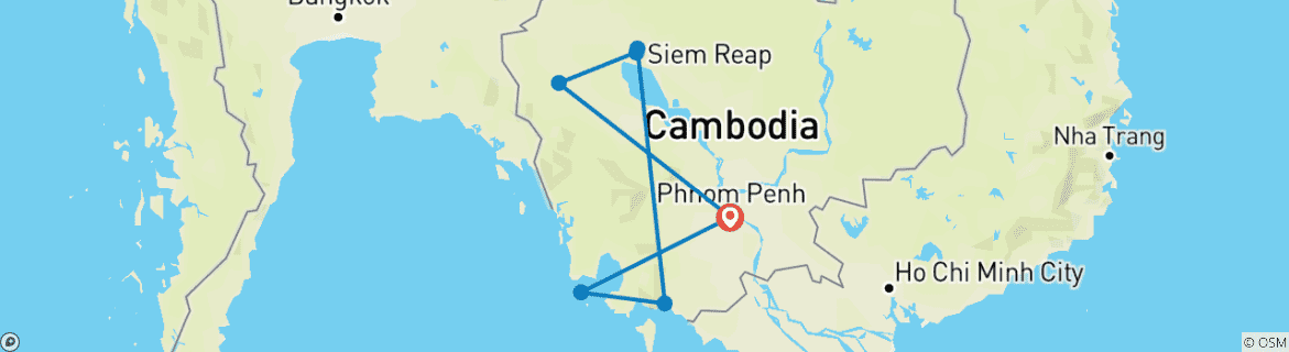 Image d'une carte montrant l'itinéraire du circuit