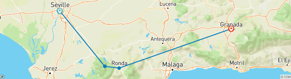 Image d'une carte montrant l'itinéraire du circuit