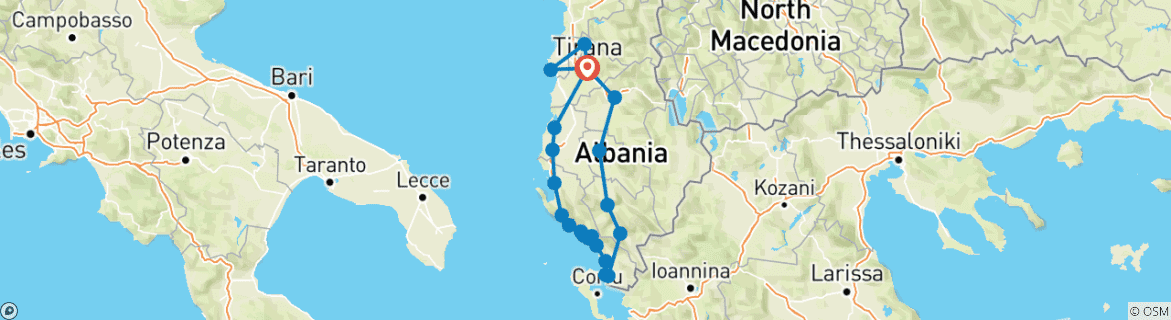 Image d'une carte montrant l'itinéraire du circuit