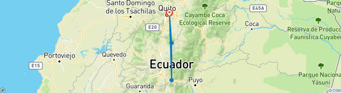 Foto van een kaart met de route van de rondreis