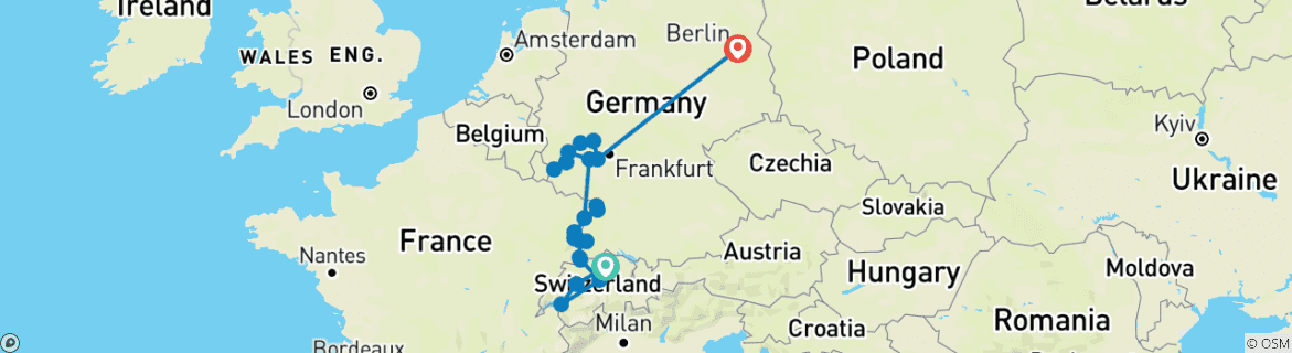 Imagen de un mapa que muestra la ruta del circuito
