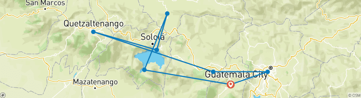 Image d'une carte montrant l'itinéraire du circuit