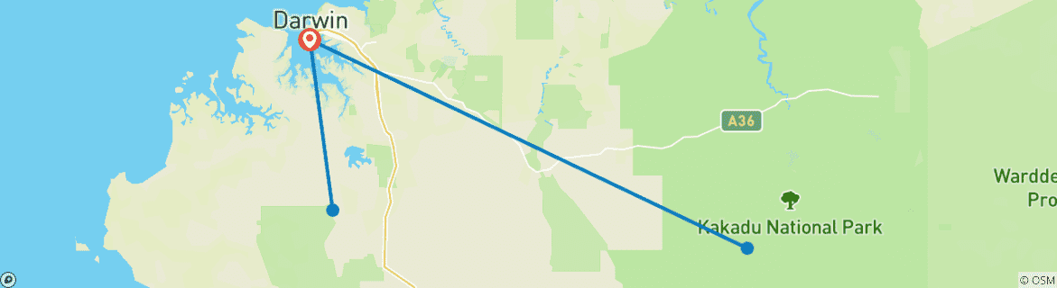 Image d'une carte montrant l'itinéraire du circuit