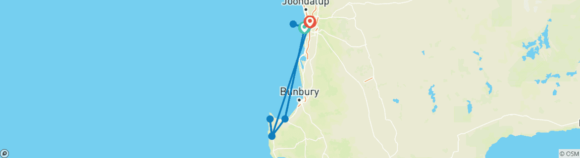 Image d'une carte montrant l'itinéraire du circuit