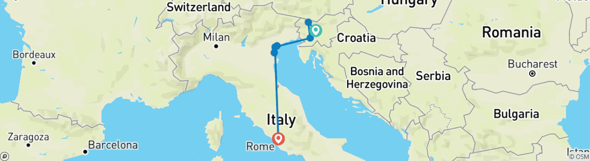 Image d'une carte montrant l'itinéraire du circuit