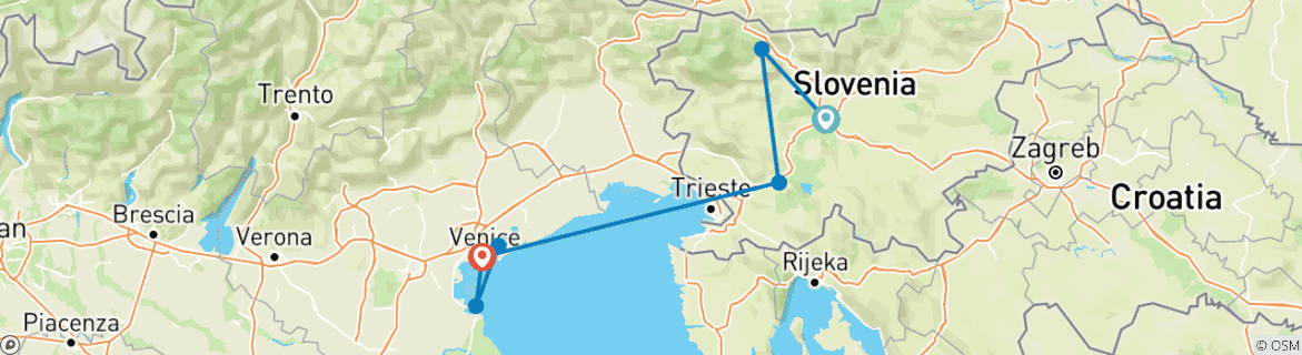 Image d'une carte montrant l'itinéraire du circuit