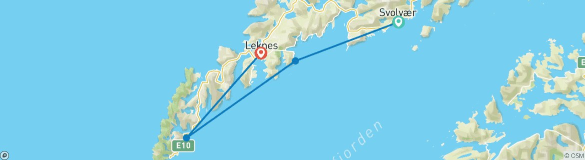 Image d'une carte montrant l'itinéraire du circuit