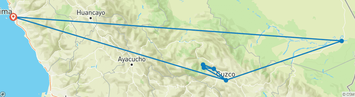 Image d'une carte montrant l'itinéraire du circuit