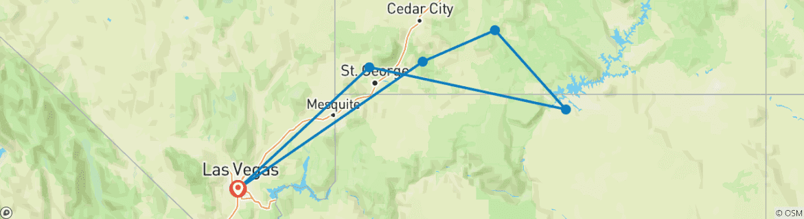 Image d'une carte montrant l'itinéraire du circuit
