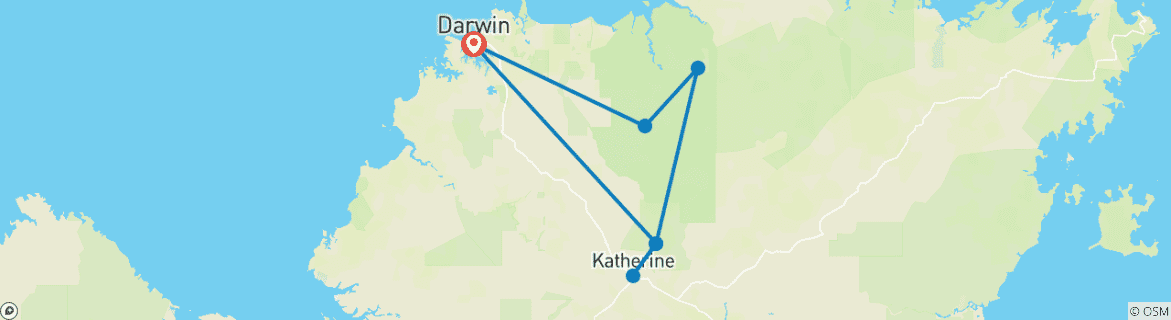 Image d'une carte montrant l'itinéraire du circuit