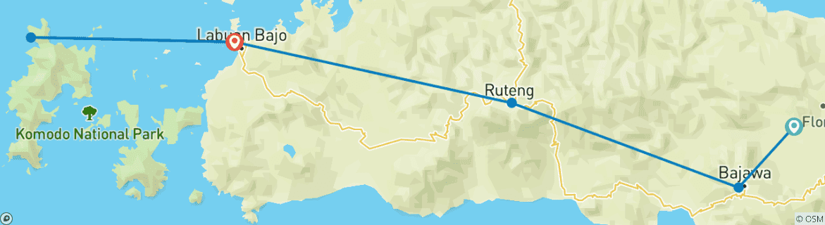 Image d'une carte montrant l'itinéraire du circuit
