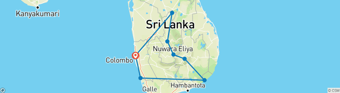 Kaart van Het beste van Srilanka