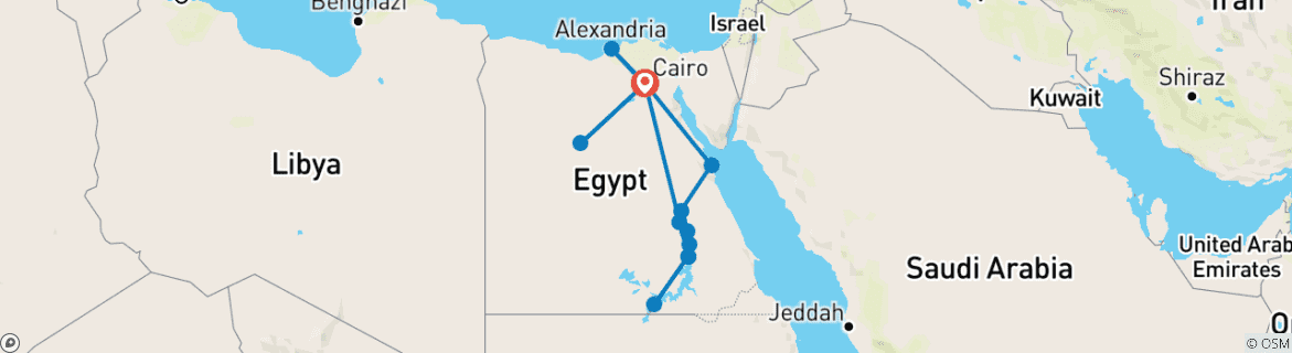Image d'une carte montrant l'itinéraire du circuit