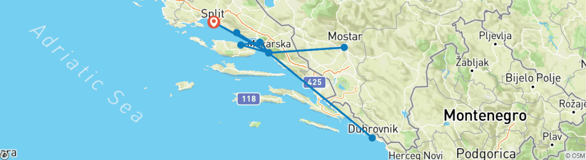 Imagen de un mapa que muestra la ruta del circuito