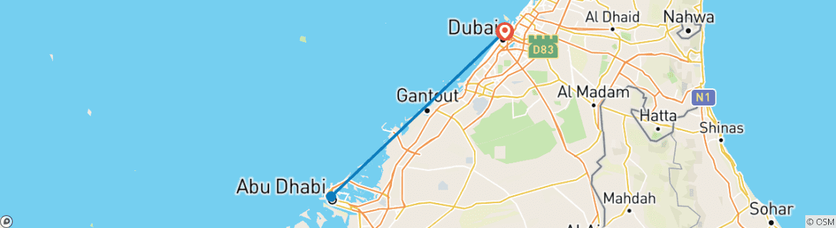 Image d'une carte montrant l'itinéraire du circuit