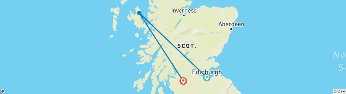 Image d'une carte montrant l'itinéraire du circuit