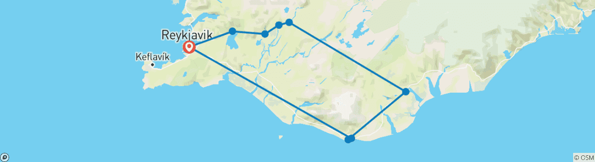 Image d'une carte montrant l'itinéraire du circuit