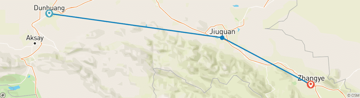 Image d'une carte montrant l'itinéraire du circuit