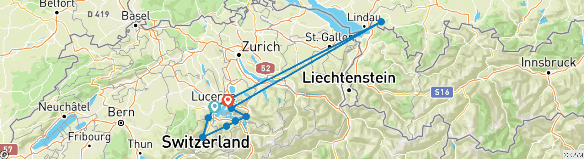 Karte von Rundtour Vierwaldstattersee