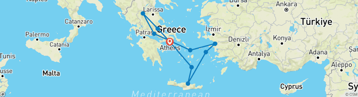 Image d'une carte montrant l'itinéraire du circuit