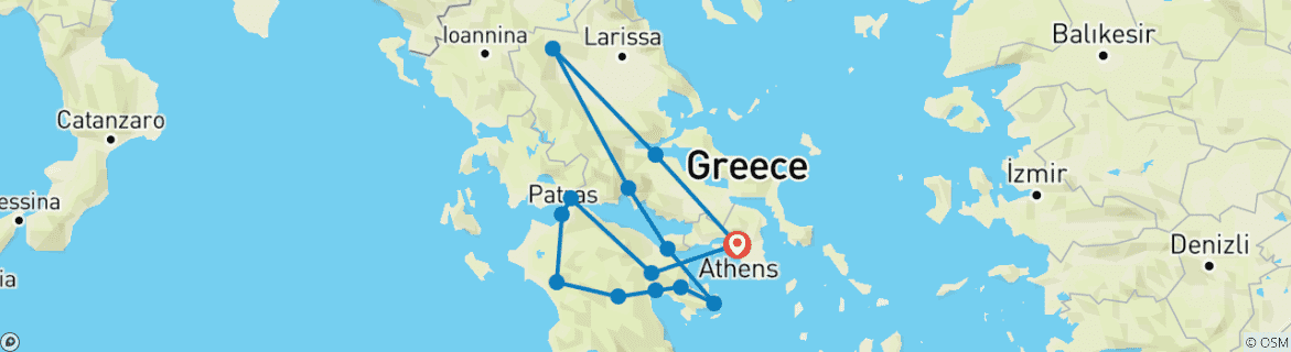 Karte mit der Reiseroute