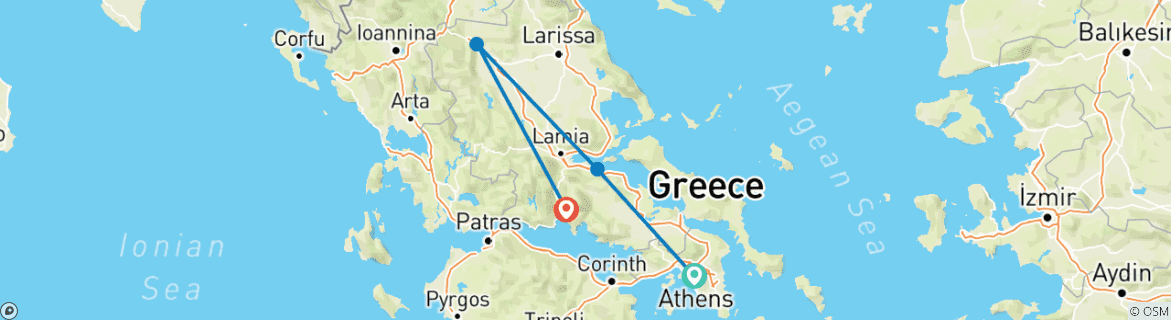 Image d'une carte montrant l'itinéraire du circuit