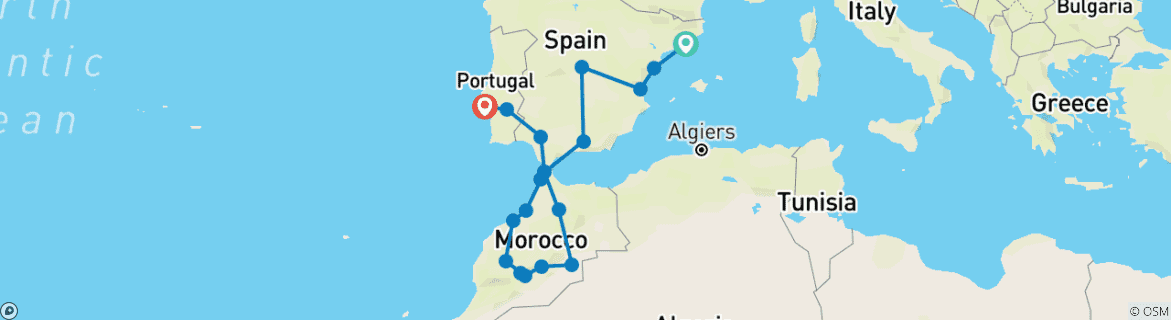Imagen de un mapa que muestra la ruta del circuito