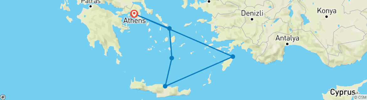 Image d'une carte montrant l'itinéraire du circuit