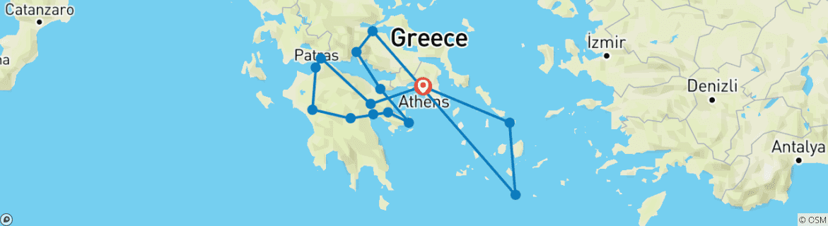 Image d'une carte montrant l'itinéraire du circuit