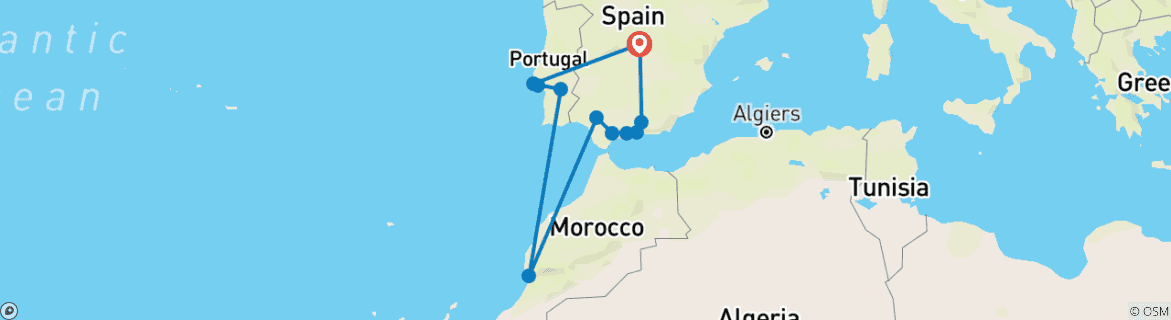 Carte du circuit Anneau ibérique (including Agadir)