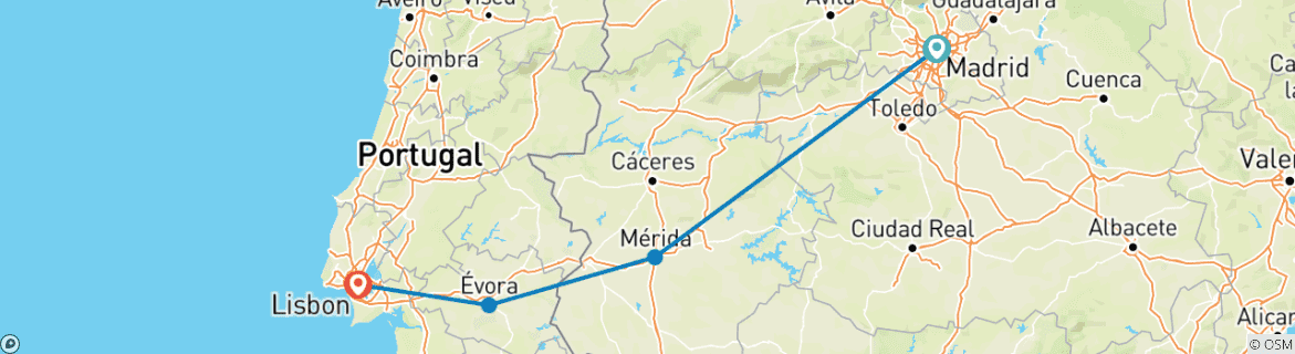 Image d'une carte montrant l'itinéraire du circuit