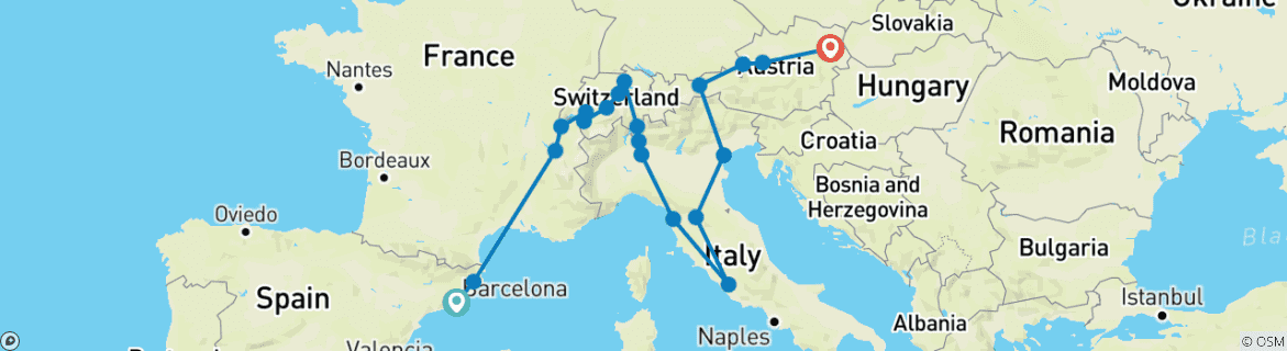 Karte von Magisches Europa (einschließlich Bellinzona)