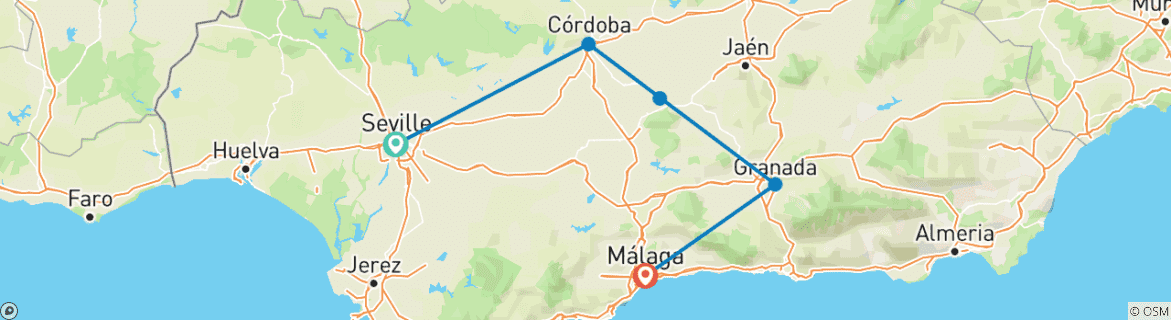 Image d'une carte montrant l'itinéraire du circuit