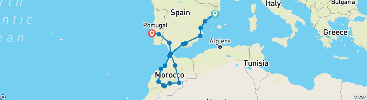 Imagen de un mapa que muestra la ruta del circuito