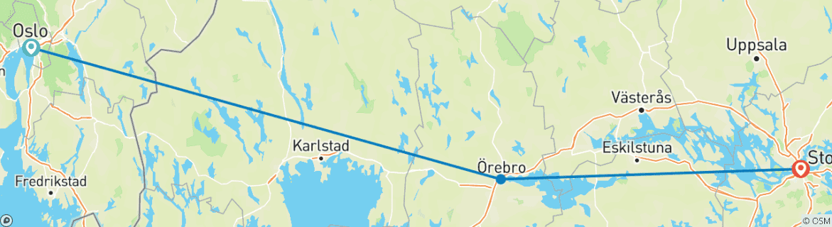 Image d'une carte montrant l'itinéraire du circuit