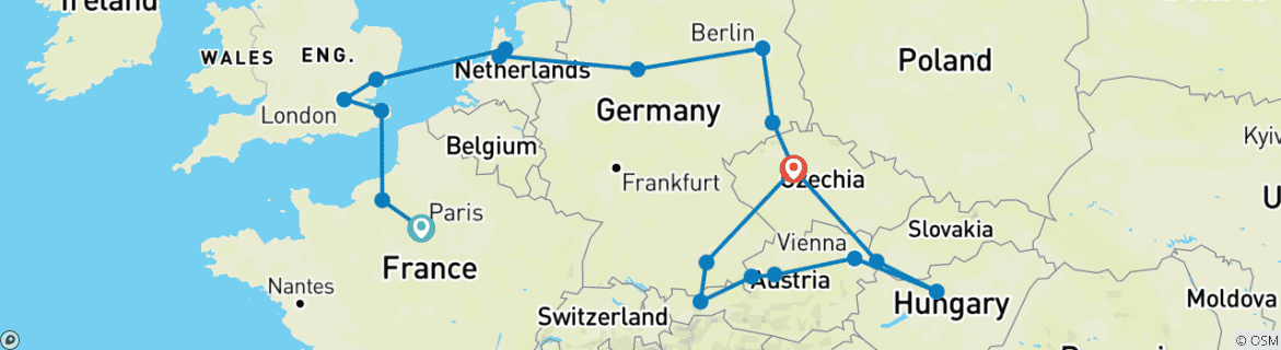 Imagen de un mapa que muestra la ruta del circuito