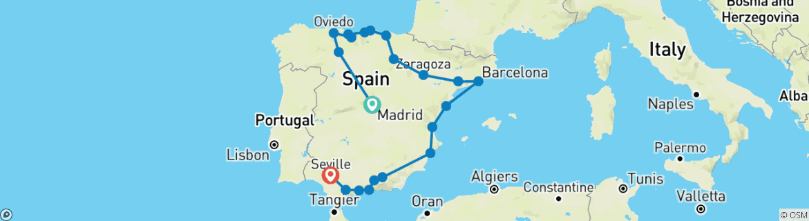 Imagen de un mapa que muestra la ruta del circuito