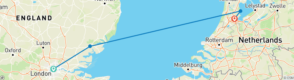 Image d'une carte montrant l'itinéraire du circuit