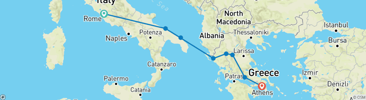 Image d'une carte montrant l'itinéraire du circuit