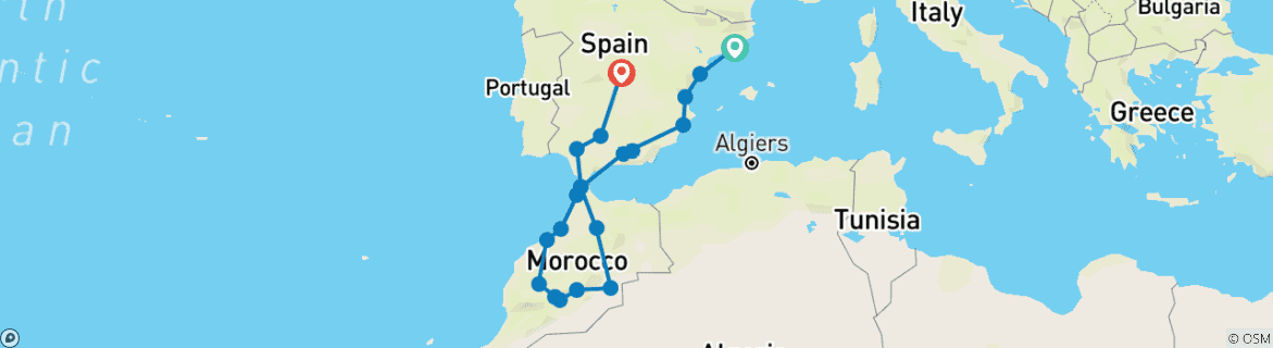 Imagen de un mapa que muestra la ruta del circuito