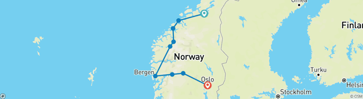 Image d'une carte montrant l'itinéraire du circuit