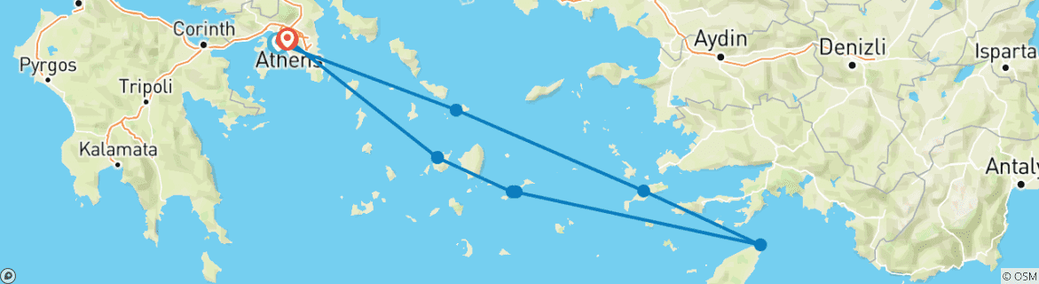 Image d'une carte montrant l'itinéraire du circuit