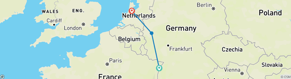 Image d'une carte montrant l'itinéraire du circuit