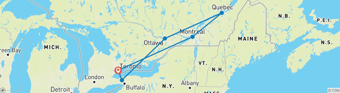 Imagen de un mapa que muestra la ruta del circuito