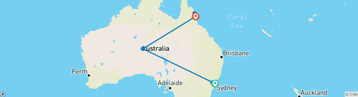 Image d'une carte montrant l'itinéraire du circuit