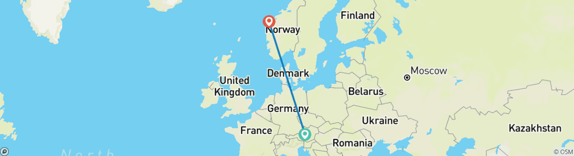 Image d'une carte montrant l'itinéraire du circuit