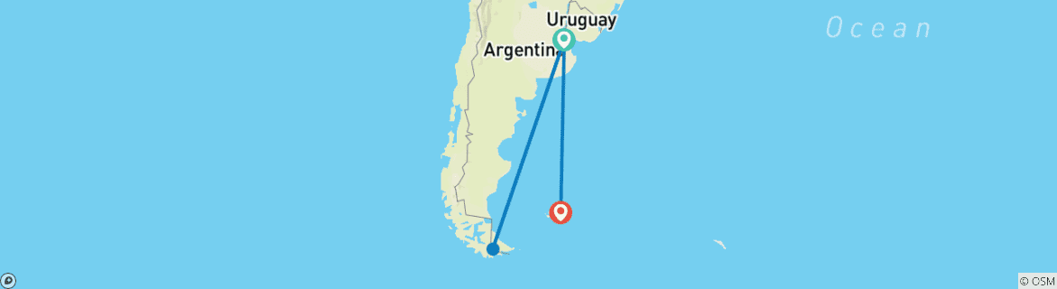 Image d'une carte montrant l'itinéraire du circuit