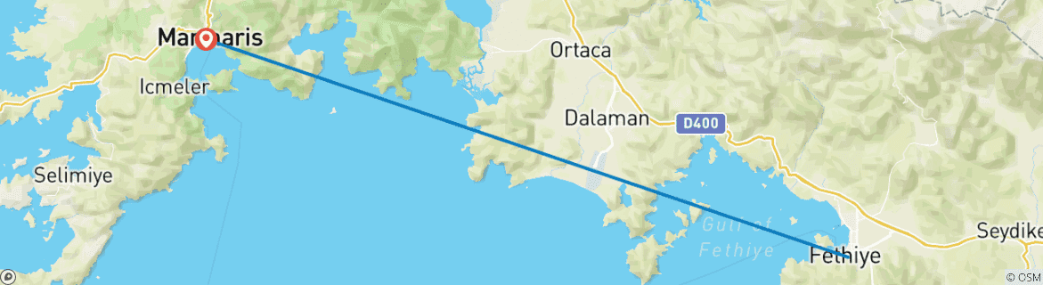 Image d'une carte montrant l'itinéraire du circuit
