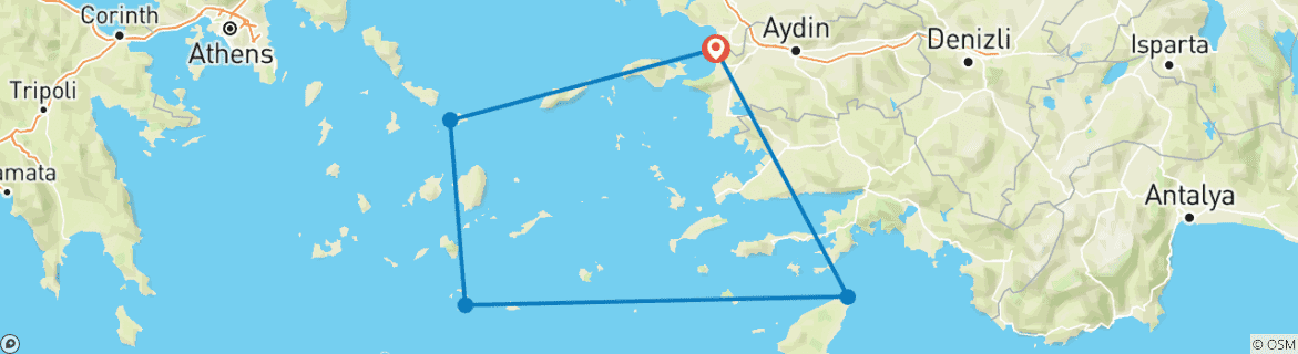 Image d'une carte montrant l'itinéraire du circuit